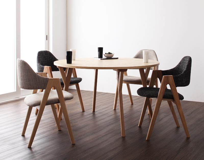 120cm円形テーブル＆デザイナーズチェア オシャレなカフェスタイル北欧ダイニングテーブルセット 5点セット | Sugure Interior |  送料無料・業界最安値